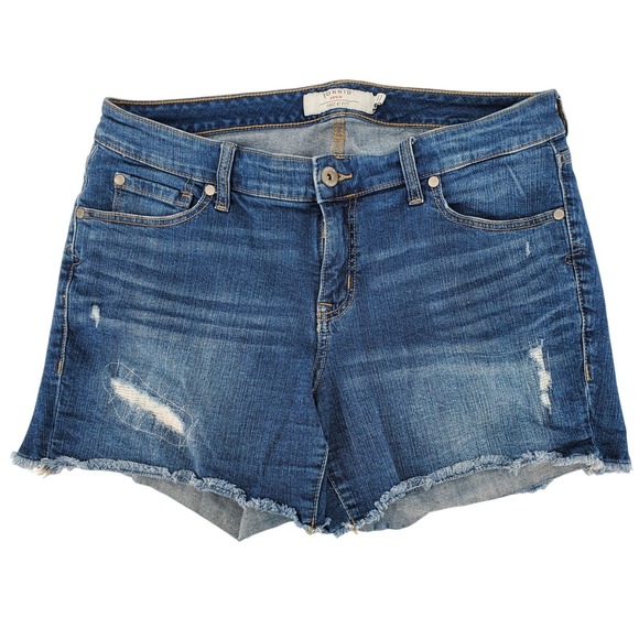 torrid Pants - Torrid Womens 12 Mid-Rise Distressed Medium Wash Denim Jean Shorts Pre-Owned
